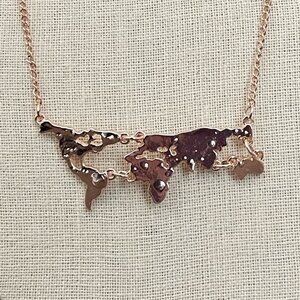 Travel the Map Necklace - Rose Gold